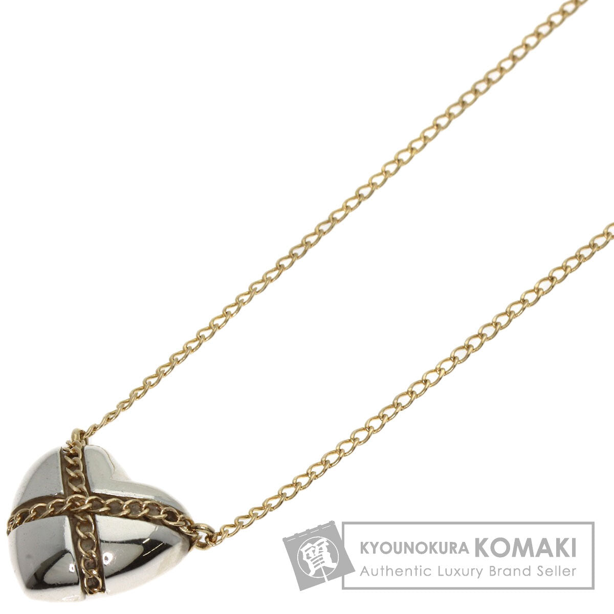 TIFFANY&Co. Cross Chain Heart Necklace K18 Yellow Gold SVLadies [Used]