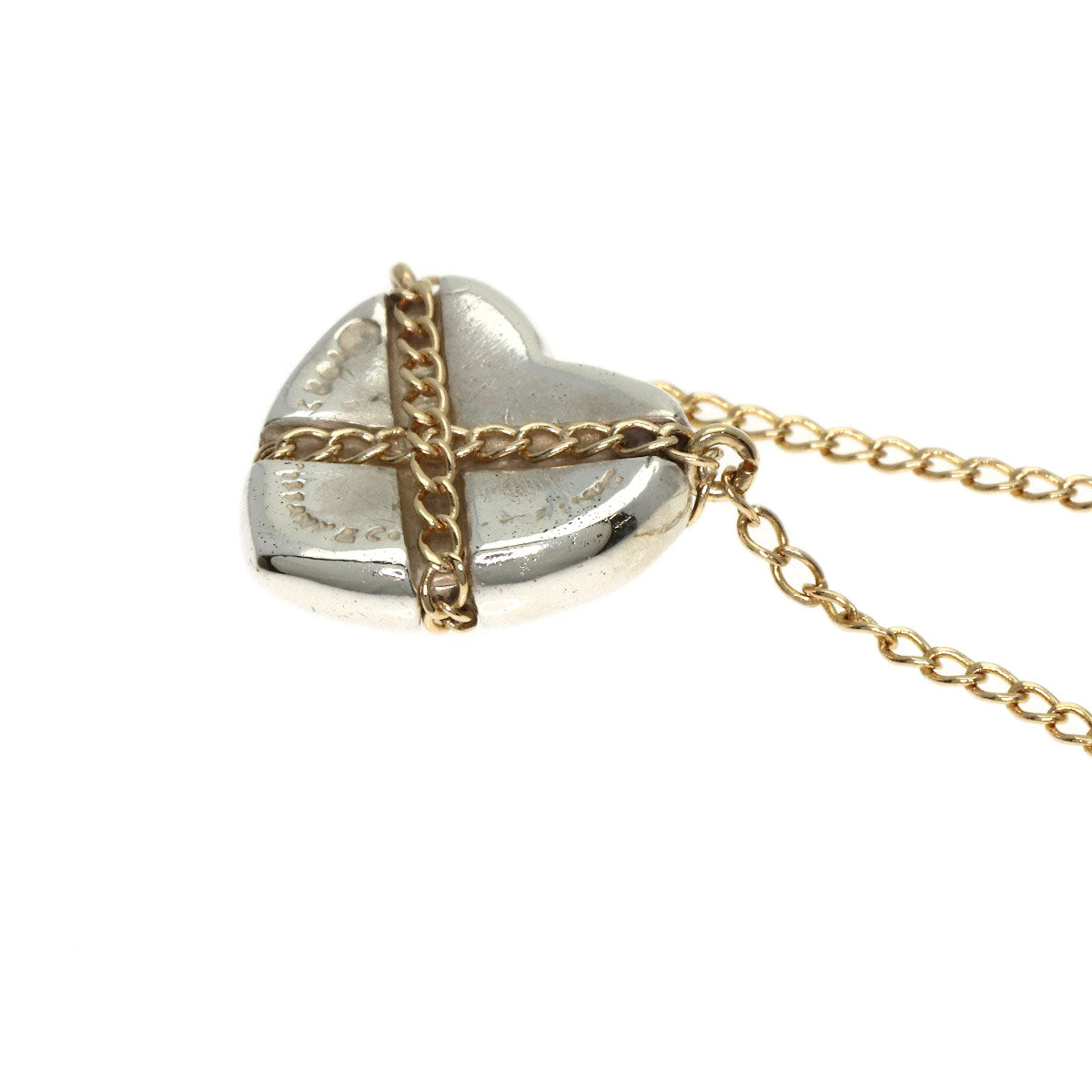TIFFANY&Co. Cross Chain Heart Necklace K18 Yellow Gold SVLadies [Used]