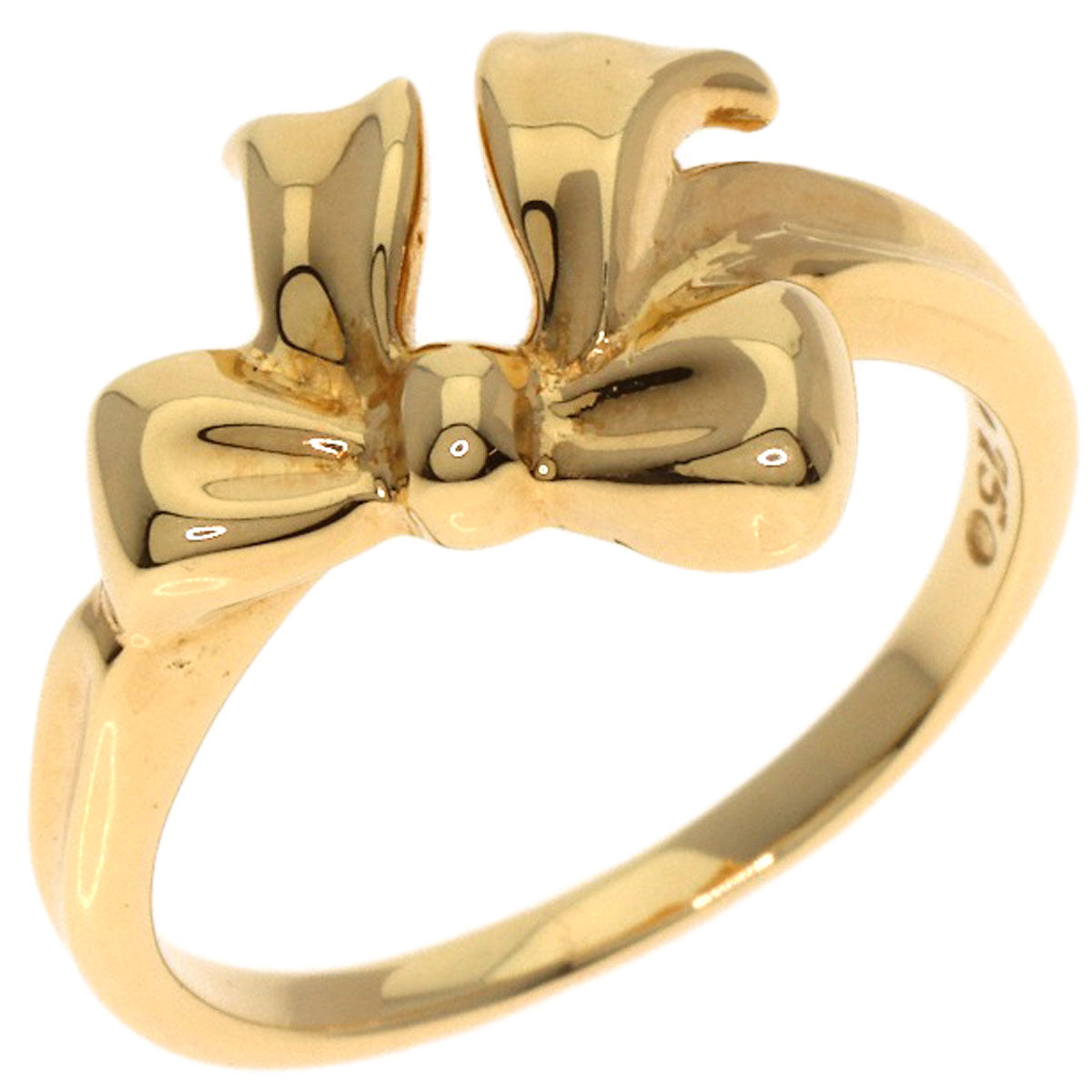 TIFFANY&Co. ribbon Ring K18 Yellow Gold Ladies [Used]