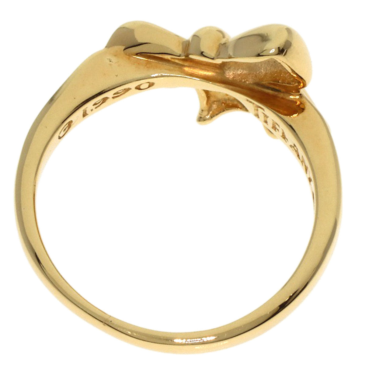 TIFFANY&Co. ribbon Ring K18 Yellow Gold Ladies [Used]