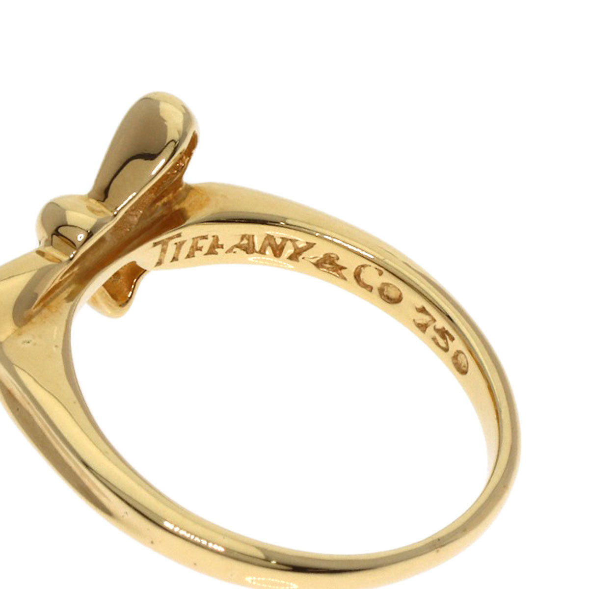 TIFFANY&Co. ribbon Ring K18 Yellow Gold Ladies [Used]