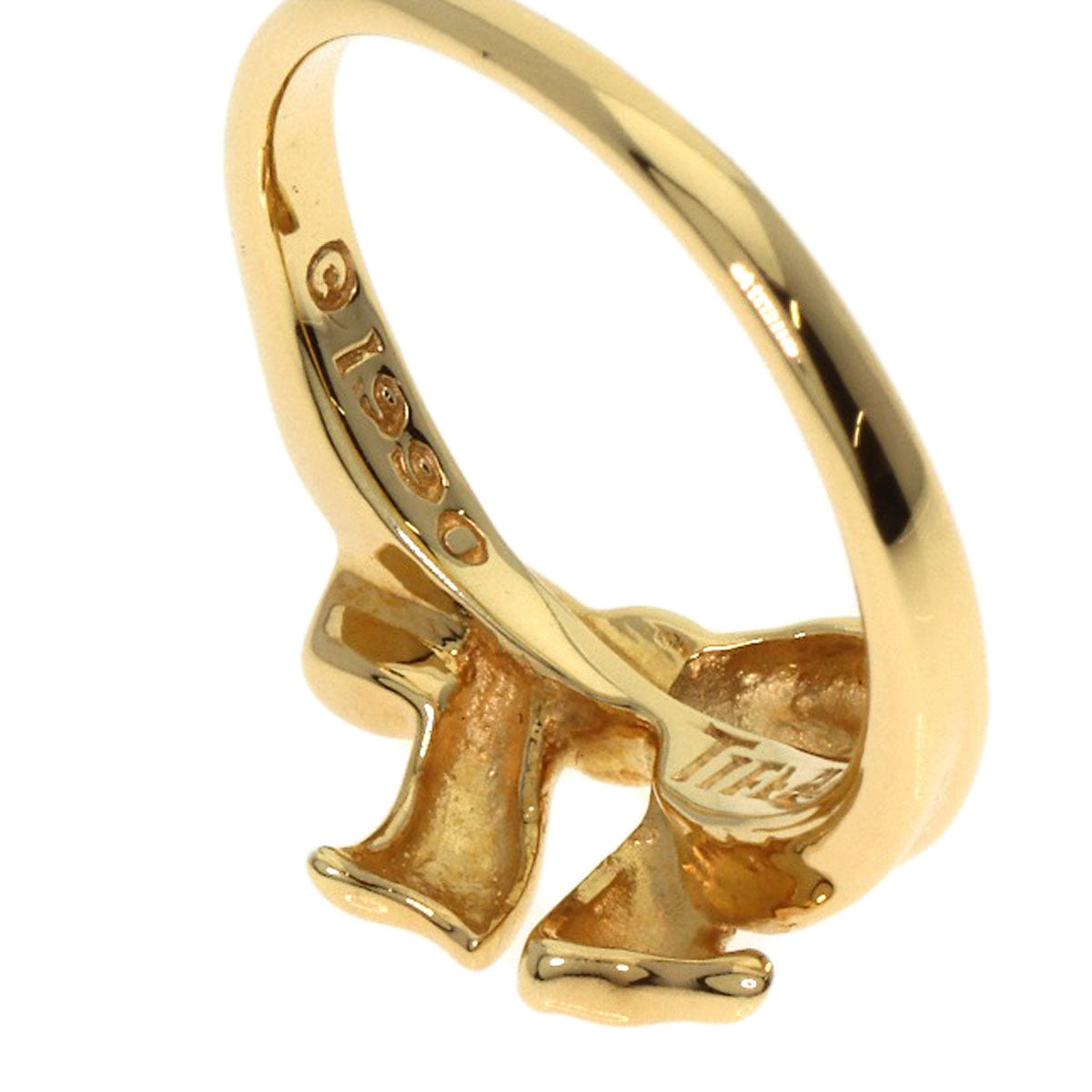 TIFFANY&Co. ribbon Ring K18 Yellow Gold Ladies [Used]