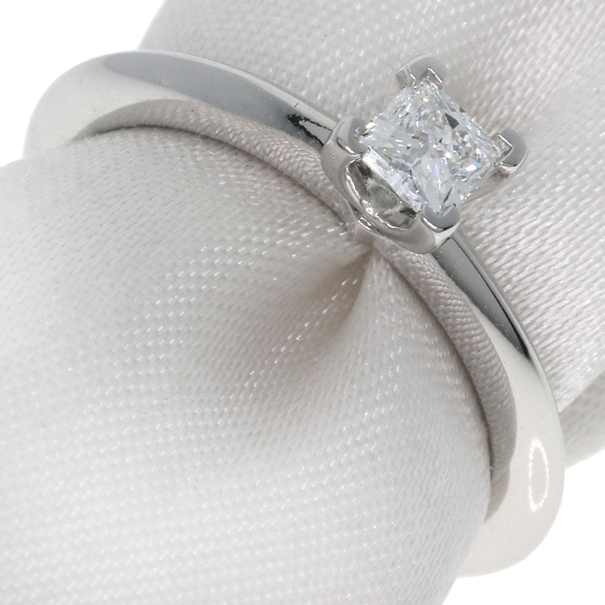 TIFFANY&Co. Square Princess Diamond Knife Edge Ring Platinum PT950 Ladies [Used]