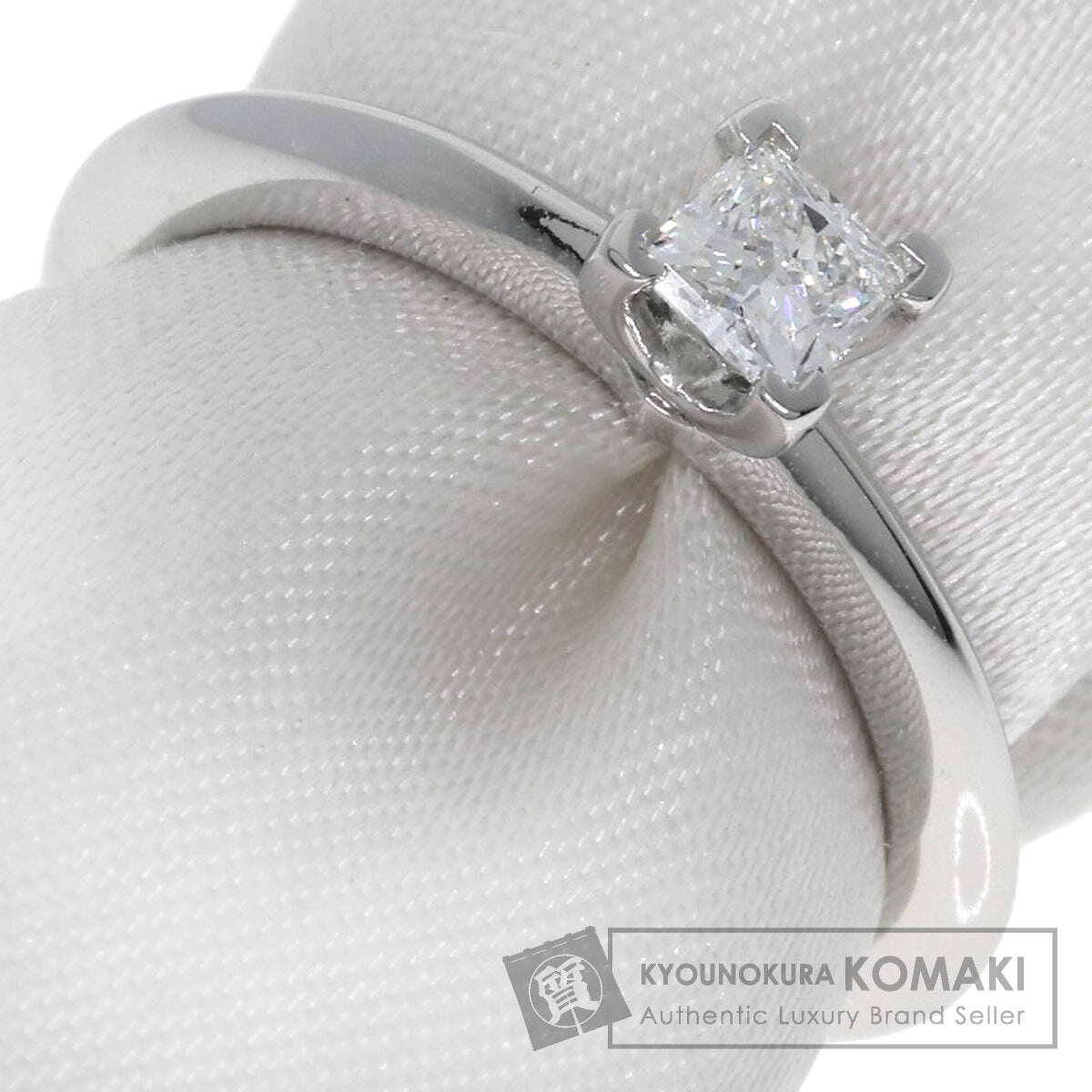 TIFFANY&Co. Square Princess Diamond Knife Edge Ring Platinum PT950 Ladies [Used]