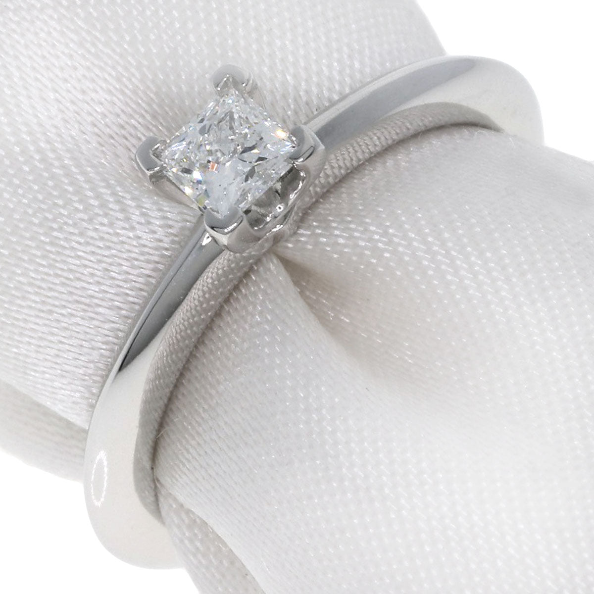 TIFFANY&Co. Square Princess Diamond Knife Edge Ring Platinum PT950 Ladies [Used]