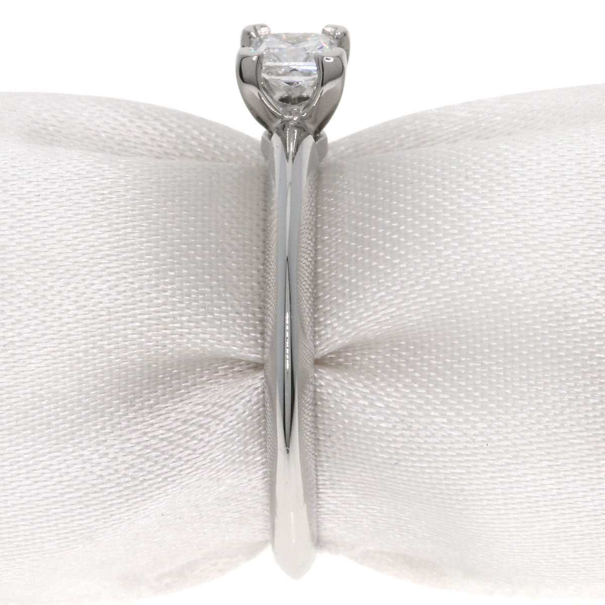 TIFFANY&Co. Square Princess Diamond Knife Edge Ring Platinum PT950 Ladies [Used]