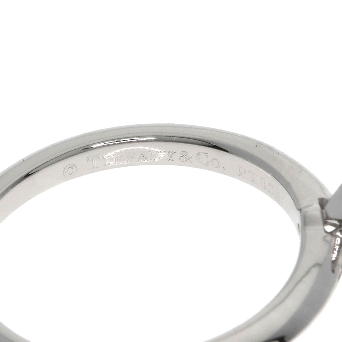 TIFFANY&Co. Square Princess Diamond Knife Edge Ring Platinum PT950 Ladies [Used]