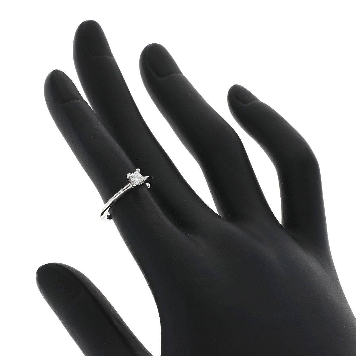 TIFFANY&Co. Square Princess Diamond Knife Edge Ring Platinum PT950 Ladies [Used]