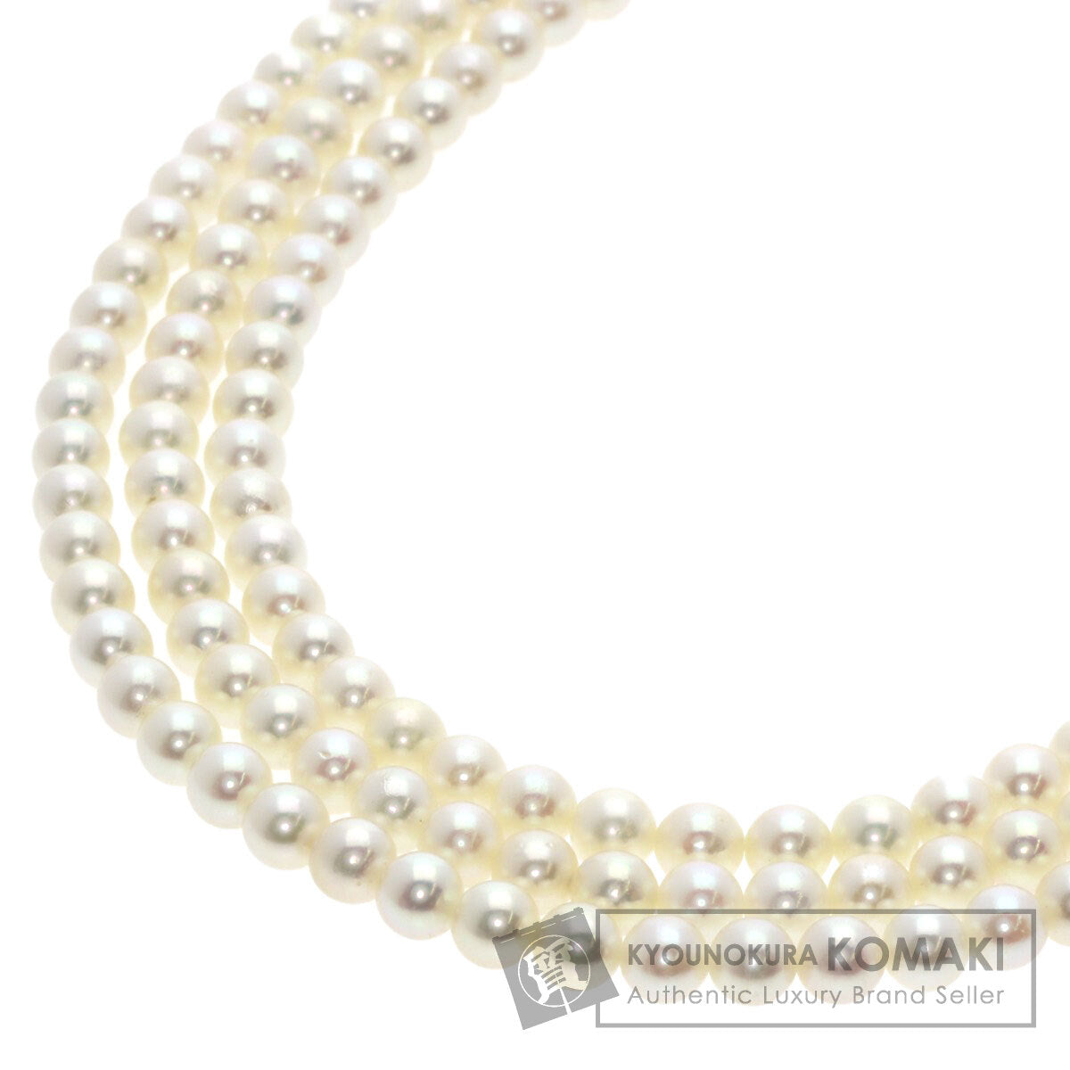 MIKIMOTO Pearl Pearl 3 rows Necklace Silver Ladies [Used]