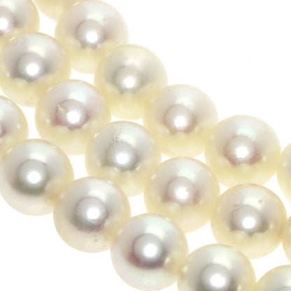 MIKIMOTO Pearl Pearl 3 rows Necklace Silver Ladies [Used]