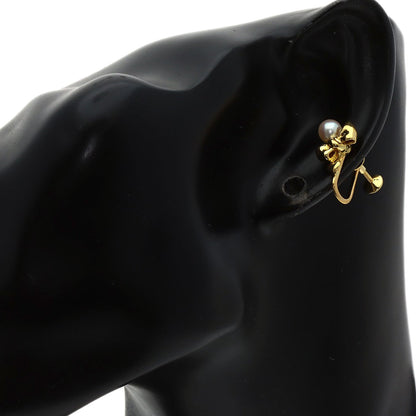 MIKIMOTO Ribbon Pearl Earring K18 Yellow Gold Ladies [Used]