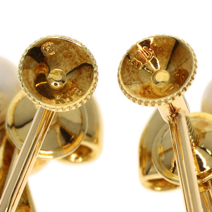 MIKIMOTO Ribbon Pearl Earring K18 Yellow Gold Ladies [Used]