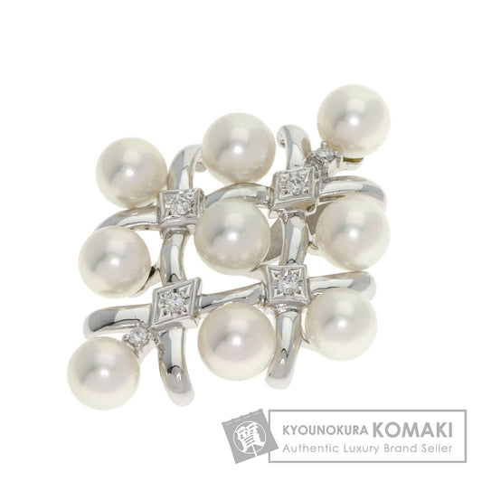 MIKIMOTO Pearl Pearl Diamond Pendant top K18 White Gold Ladies [Used]