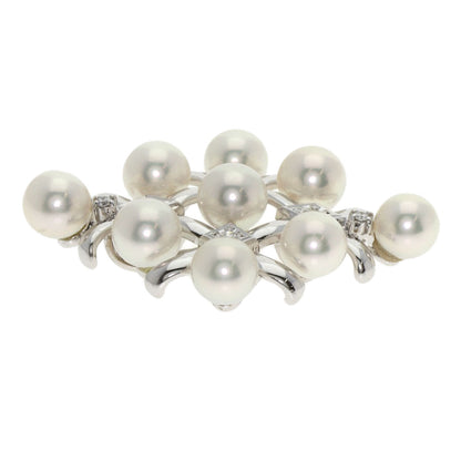 MIKIMOTO Pearl Pearl Diamond Pendant top K18 White Gold Ladies [Used]