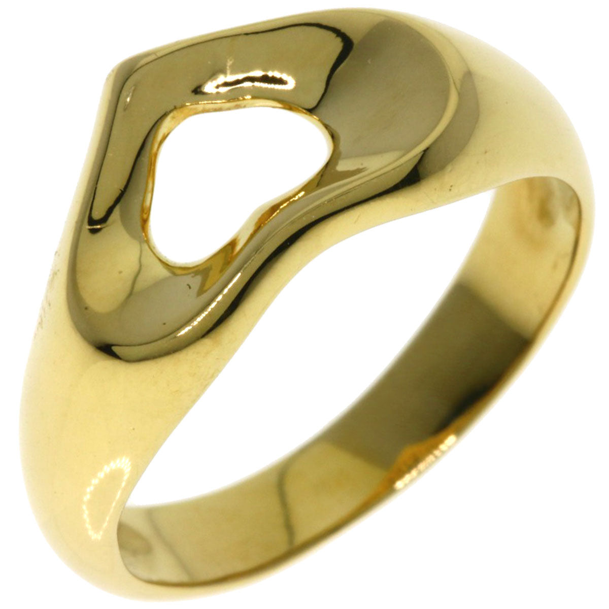 TIFFANY&Co. Open heart Ring K18 Yellow Gold Ladies [Used]