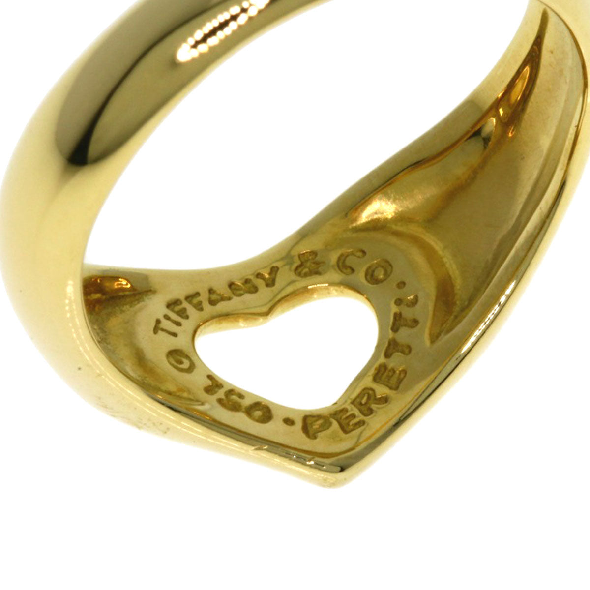 TIFFANY&Co. Open heart Ring K18 Yellow Gold Ladies [Used]