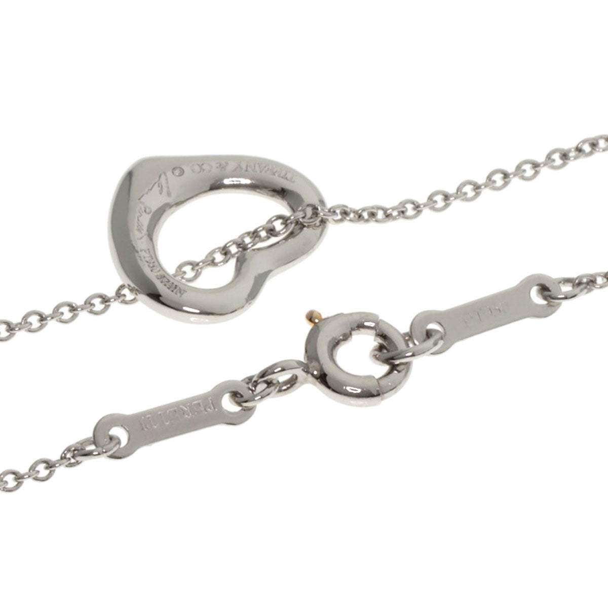 TIFFANY&Co. Open heart Necklace Platinum PT950 Ladies [Used]