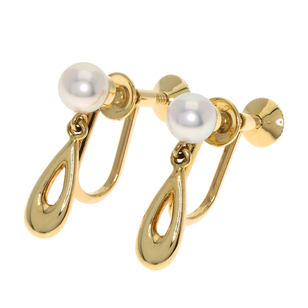 MIKIMOTO Pearl Pearl Earring K18 Yellow Gold Ladies [Used]