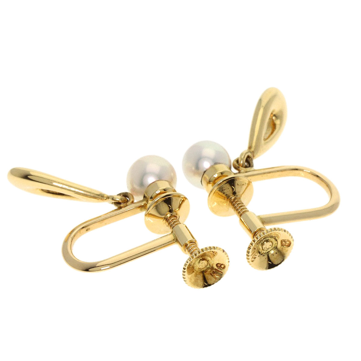 MIKIMOTO Pearl Pearl Earring K18 Yellow Gold Ladies [Used]