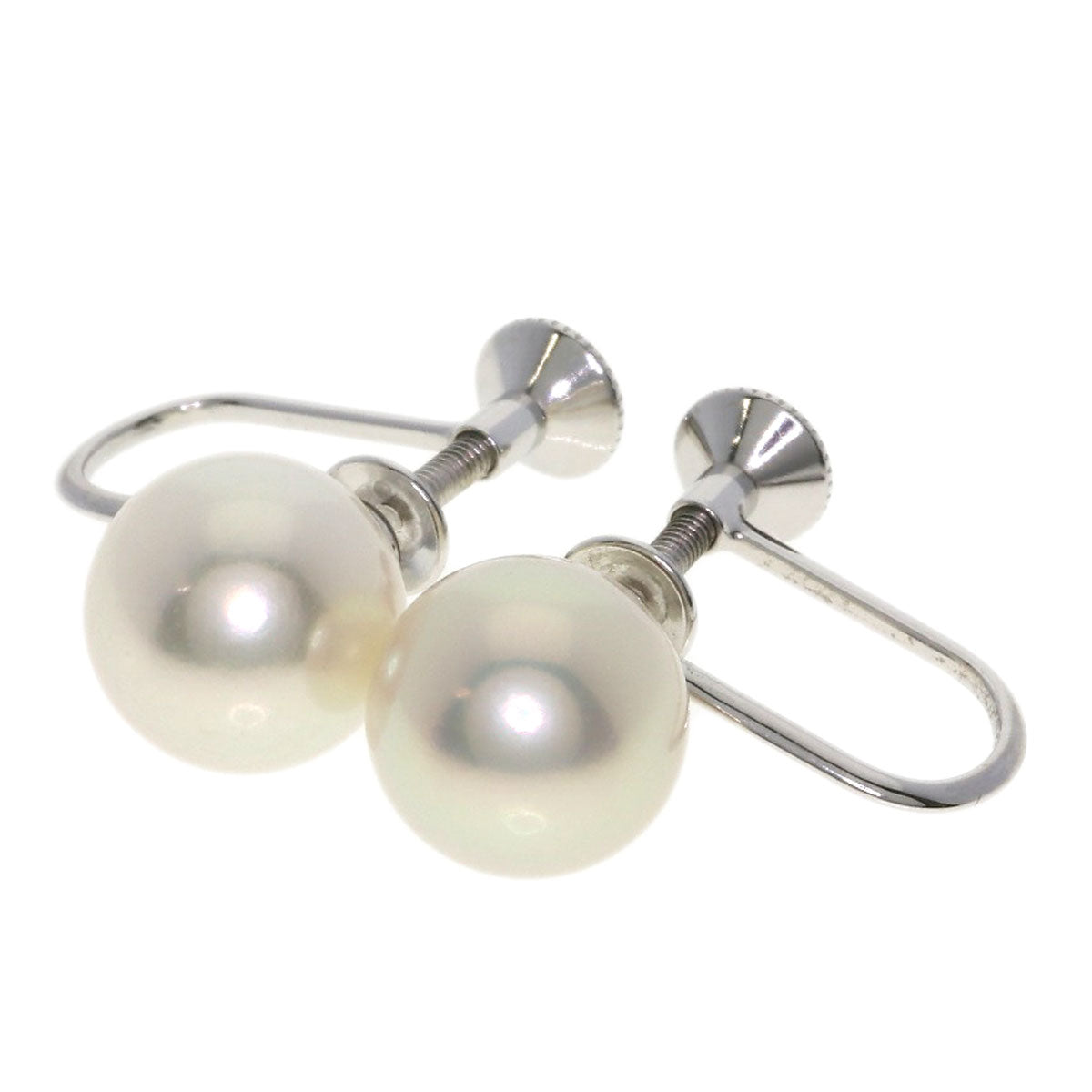 MIKIMOTO Akoya pearl Pearl 0.3" Earring K18 White Gold Ladies [Used]