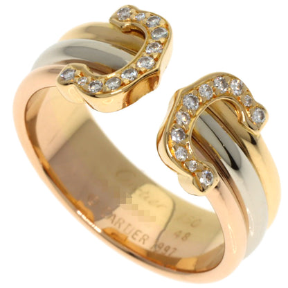 CARTIER 2C Ring SM Diamond #48 Ring K18 Yellow Gold K18 White GoldLadies [Used]