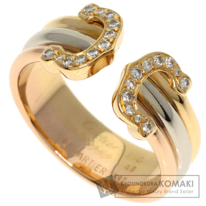 CARTIER 2C Ring SM Diamond #48 Ring K18 Yellow Gold K18 White GoldLadies [Used]