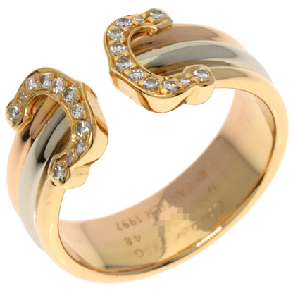 CARTIER 2C Ring SM Diamond #48 Ring K18 Yellow Gold K18 White GoldLadies [Used]