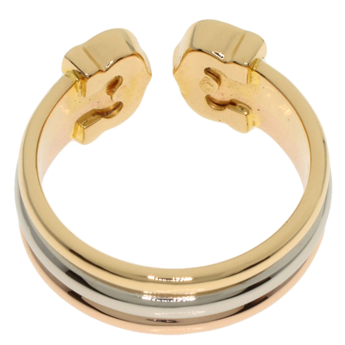 CARTIER 2C Ring SM Diamond #48 Ring K18 Yellow Gold K18 White GoldLadies [Used]