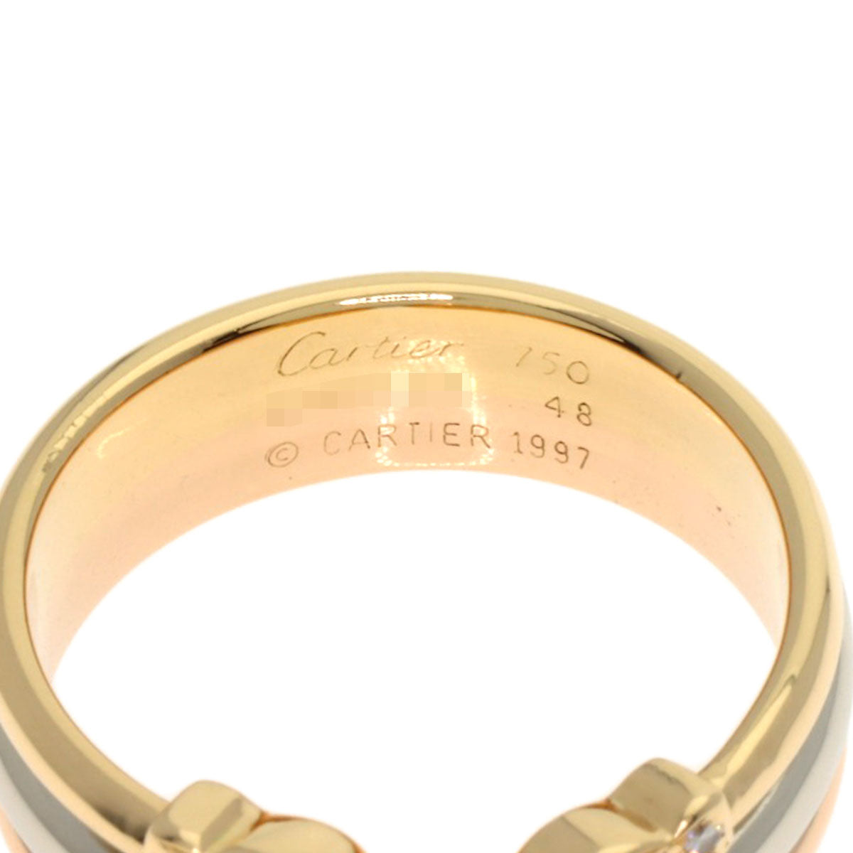 CARTIER 2C Ring SM Diamond #48 Ring K18 Yellow Gold K18 White GoldLadies [Used]