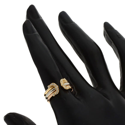 CARTIER 2C Ring SM Diamond #48 Ring K18 Yellow Gold K18 White GoldLadies [Used]