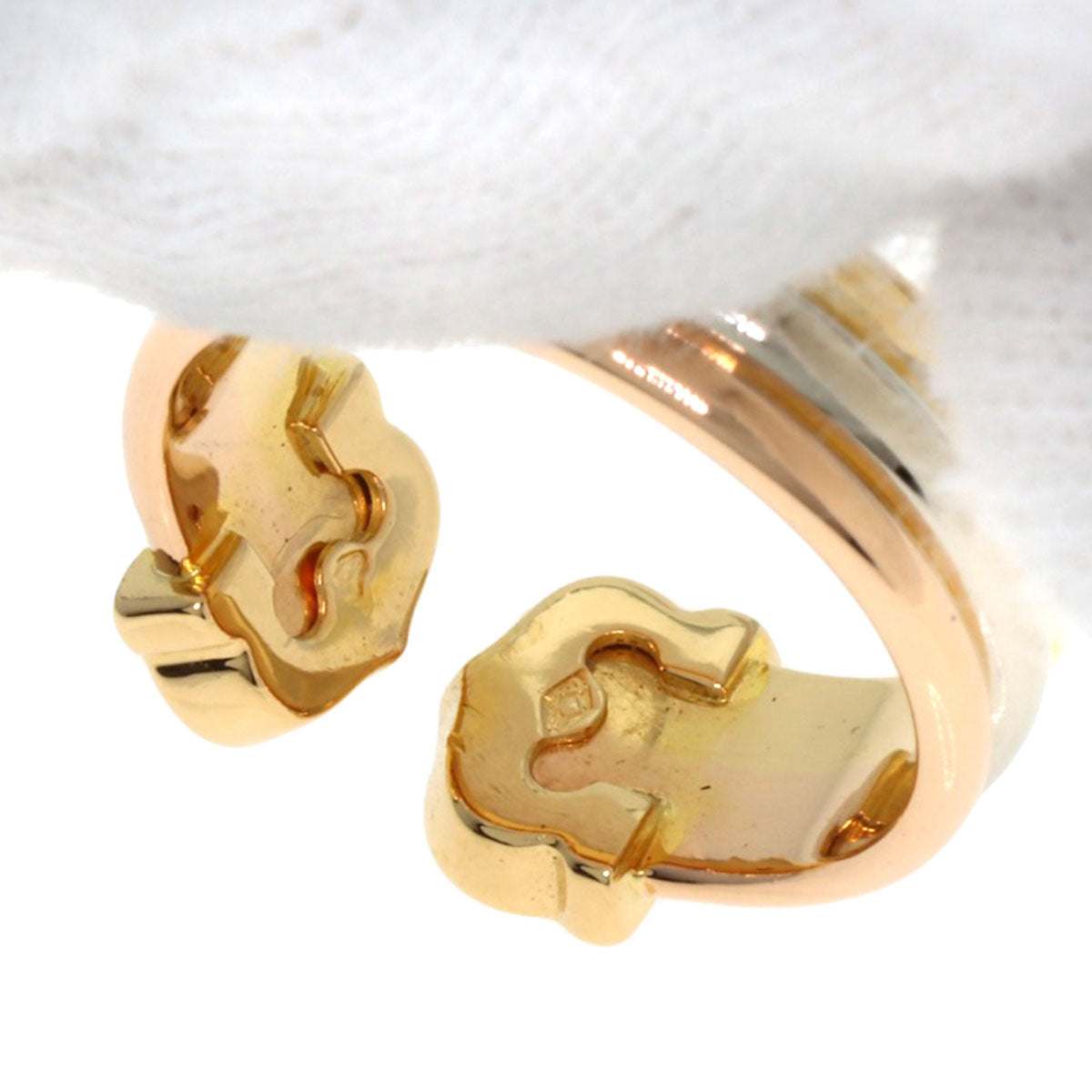 CARTIER 2C Ring SM Diamond #48 Ring K18 Yellow Gold K18 White GoldLadies [Used]