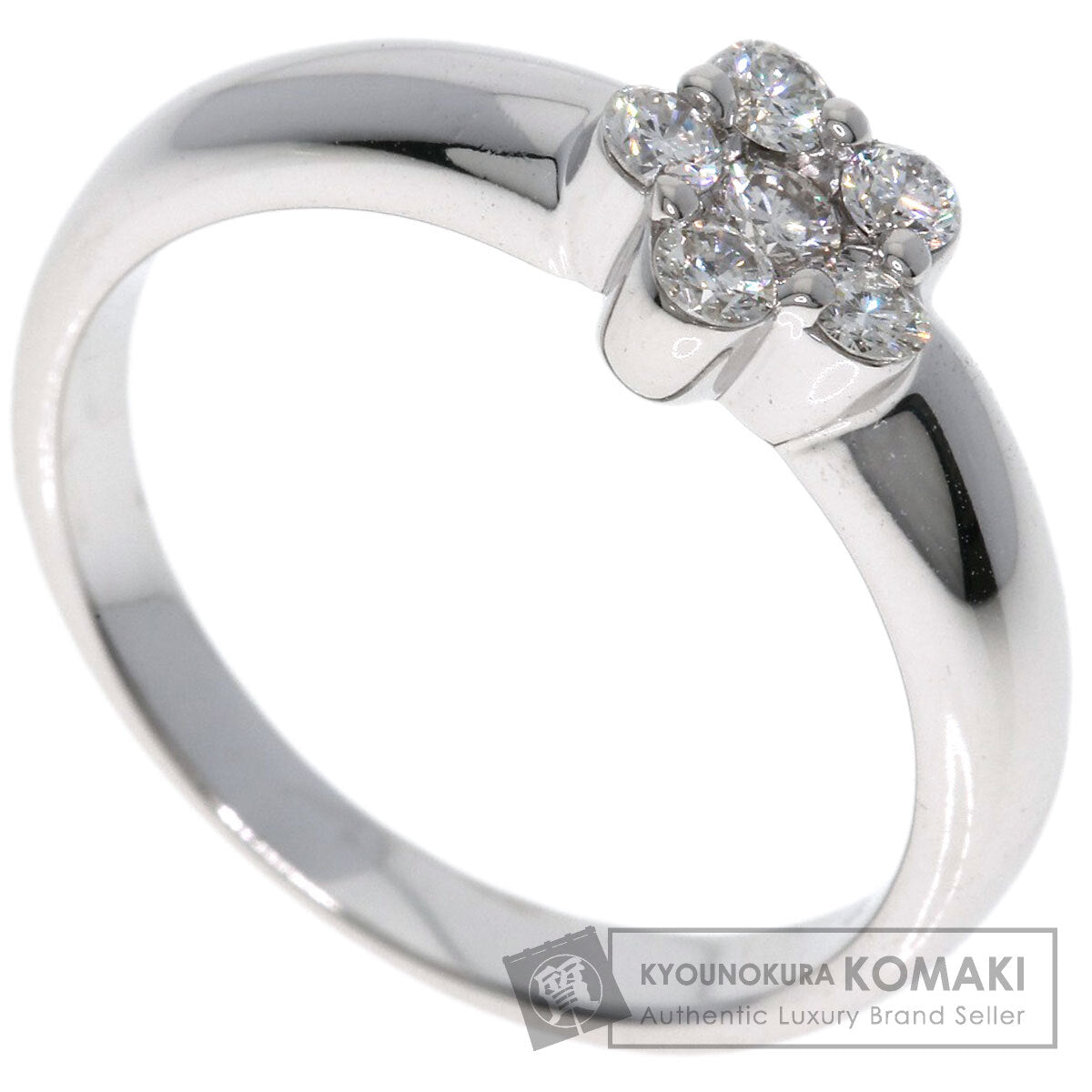 Ponte Vecchio Flower Diamond Ring K18 White Gold Ladies [Used]