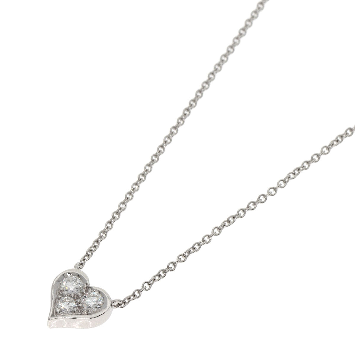 TIFFANY&Co. Sentimental Heart Diamond Necklace Platinum PT950 Ladies [Used]