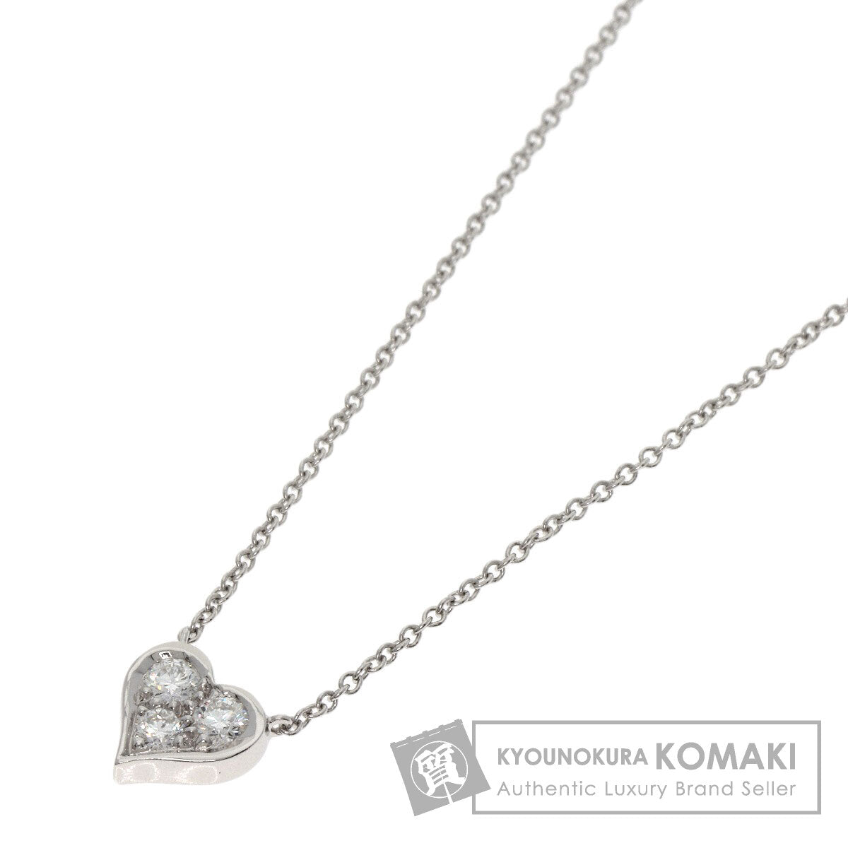 TIFFANY&Co. Sentimental Heart Diamond Necklace Platinum PT950 Ladies [Used]
