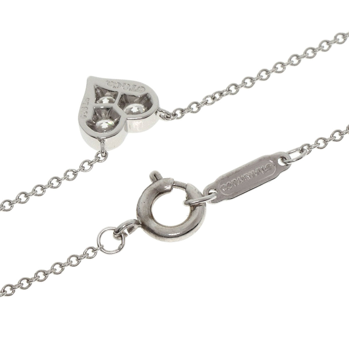 TIFFANY&Co. Sentimental Heart Diamond Necklace Platinum PT950 Ladies [Used]