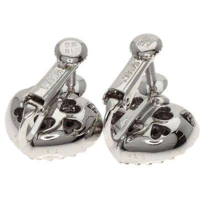Ponte Vecchio Heart Diamond Black Diamond Earring K18 White Gold Ladies [Used]