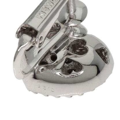 Ponte Vecchio Heart Diamond Black Diamond Earring K18 White Gold Ladies [Used]