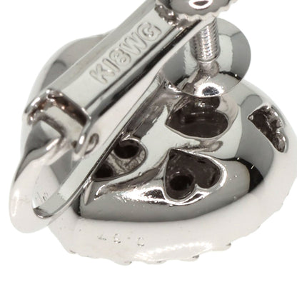 Ponte Vecchio Heart Diamond Black Diamond Earring K18 White Gold Ladies [Used]