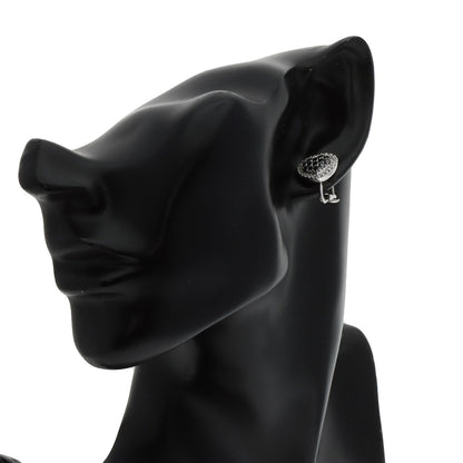 Ponte Vecchio Heart Diamond Black Diamond Earring K18 White Gold Ladies [Used]