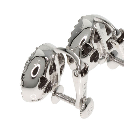 Ponte Vecchio Heart Diamond Black Diamond Earring K18 White Gold Ladies [Used]