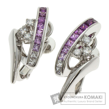 Jeunet Sapphire Diamond Earring K18 White Gold K14WGLadies [Used]