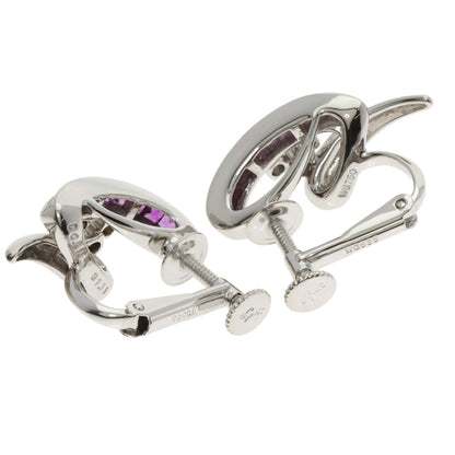 Jeunet Sapphire Diamond Earring K18 White Gold K14WGLadies [Used]