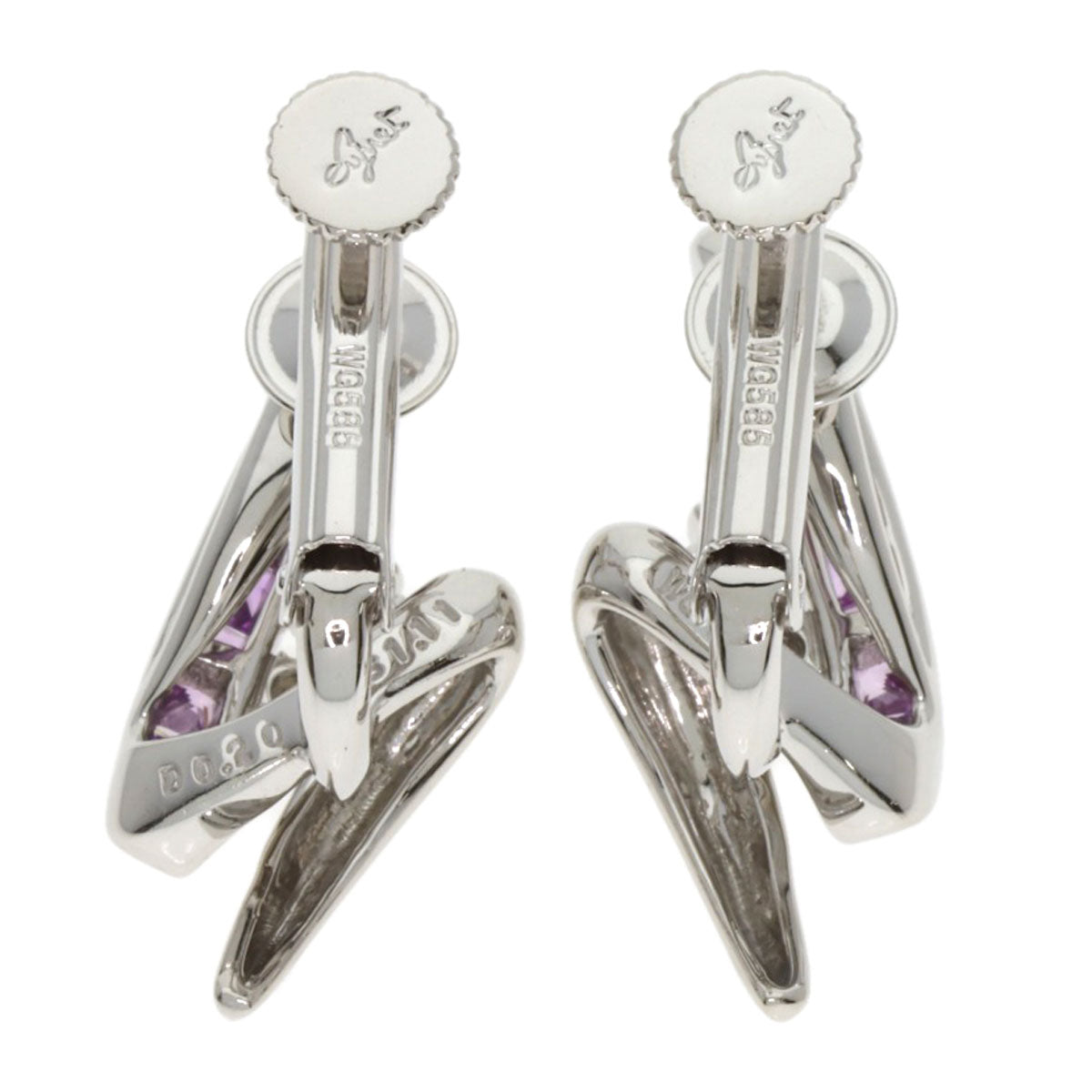 Jeunet Sapphire Diamond Earring K18 White Gold K14WGLadies [Used]