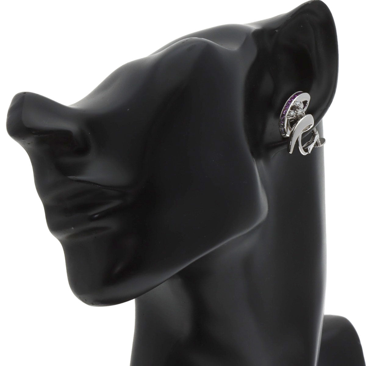 Jeunet Sapphire Diamond Earring K18 White Gold K14WGLadies [Used]