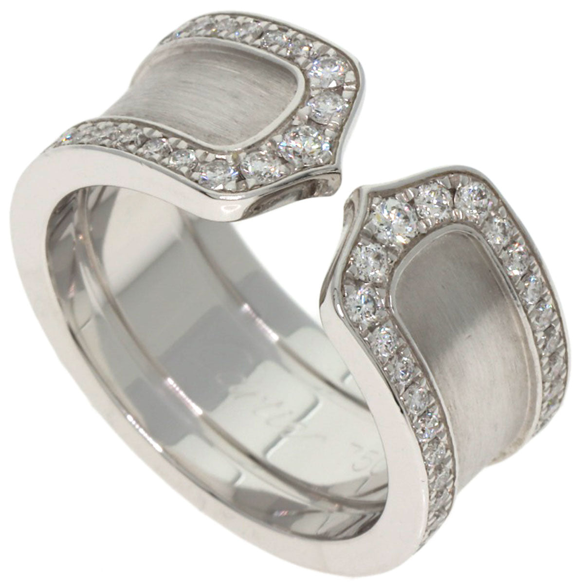 CARTIER C2 LM Edge Diamond #50 Ring K18 White Gold Ladies [Used]