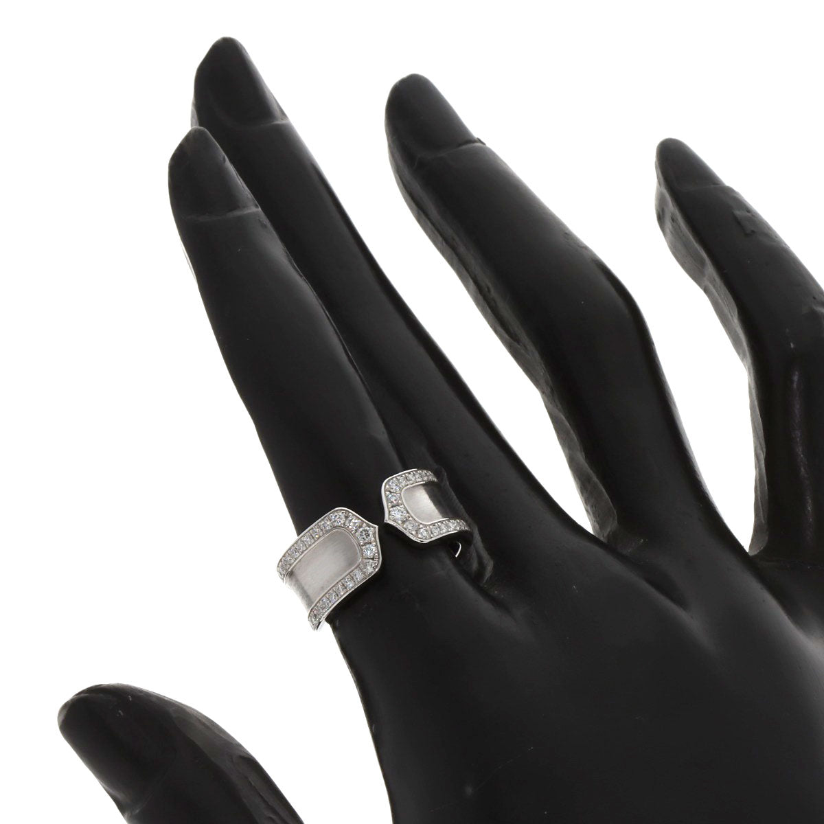CARTIER C2 LM Edge Diamond #50 Ring K18 White Gold Ladies [Used]