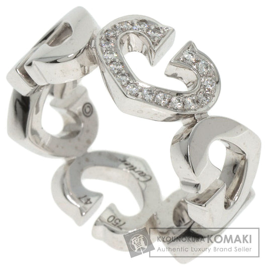 CARTIER C Heart Diamond #47 Ring K18 White Gold Ladies [Used]