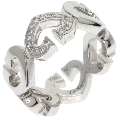 CARTIER C Heart Diamond #47 Ring K18 White Gold Ladies [Used]