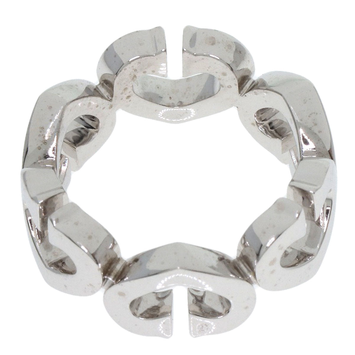 CARTIER C Heart Diamond #47 Ring K18 White Gold Ladies [Used]