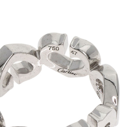 CARTIER C Heart Diamond #47 Ring K18 White Gold Ladies [Used]